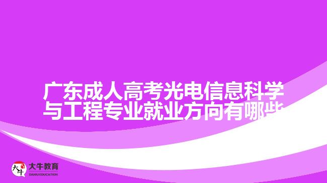 廣東成人高考光電信息科學(xué)與工程專(zhuān)業(yè)就業(yè)方向有哪些