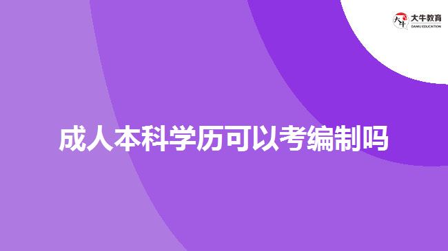 成人本科學歷可以考編制嗎