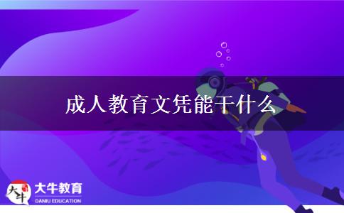 成人教育文憑能干什么