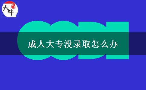 成人大專沒錄取怎么辦