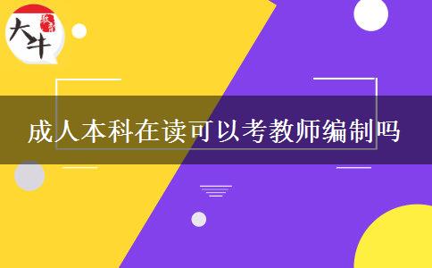 成人本科在讀可以考教師編制嗎