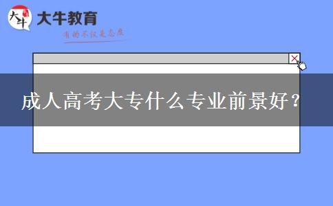 成人高考大專什么專業(yè)前景好？