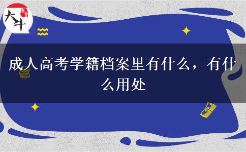 成人高考學(xué)籍檔案里有什么，有什么用處