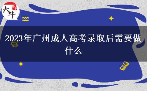 2023年廣州成人高考錄取后需要做什么