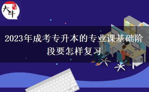 2023年成考專升本的專業(yè)課基礎(chǔ)階段要怎樣復(fù)習(xí)