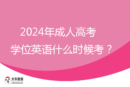 2024年成人高考學位英語什么時候考？