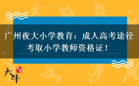 廣州夜大小學(xué)教育可以考取小學(xué)教師資格證嗎