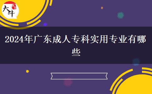 2024年廣東成人專科實用專業(yè)有哪些