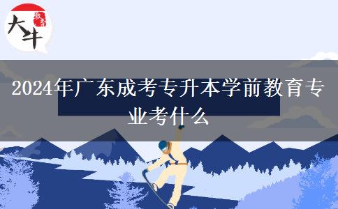 2024年廣東成考專升本學(xué)前教育專業(yè)考什么