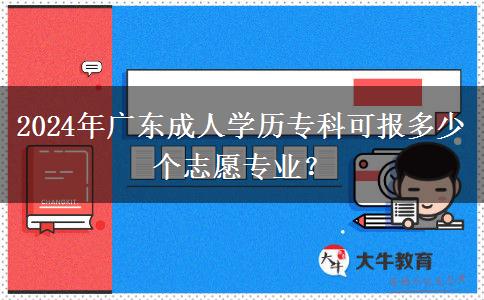 2024年廣東成人學(xué)歷?？瓶蓤?bào)多少個(gè)志愿專業(yè)？