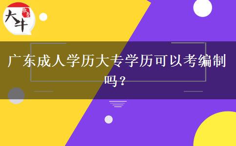 廣東成人學(xué)歷大專學(xué)歷可以考編制嗎？