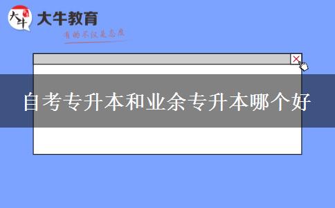 自考專升本和業(yè)余專升本哪個好