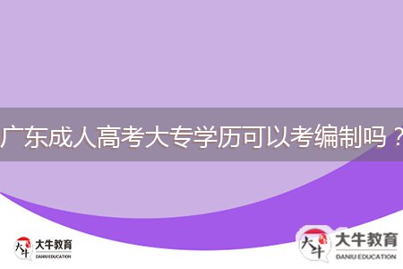 廣東成人高考大專學(xué)歷可以考編制嗎？