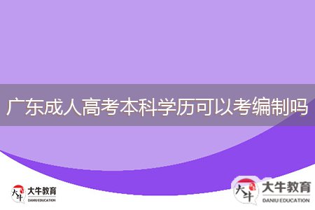 廣東成人高考本科學(xué)歷可以考編制嗎