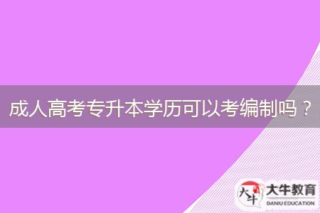 成人高考專升本學(xué)歷可以考編制嗎？