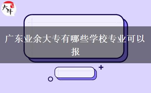 廣東業(yè)余大專有哪些學校專業(yè)可以報