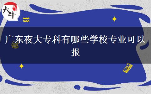 廣東夜大專科有哪些學(xué)校專業(yè)可以報(bào)