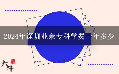 2024年深圳業(yè)余?？茖W費一年多少