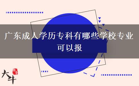 廣東成人學(xué)歷?？朴心男W(xué)校專業(yè)可以報(bào)