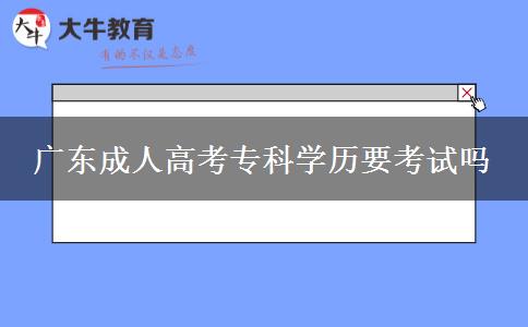 廣東成人高考?？茖W歷要考試嗎