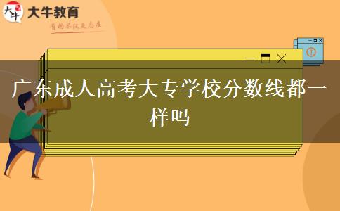 廣東成人高考大專學校分數(shù)線都一樣嗎