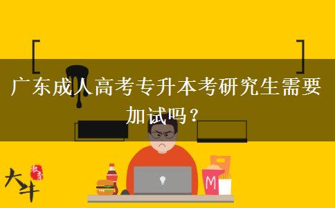 廣東成人高考專升本考研究生需要加試嗎？