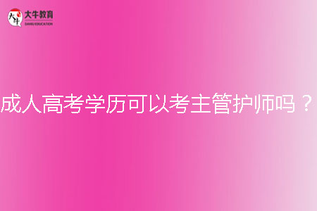 成人高考學歷可以考主管護師嗎