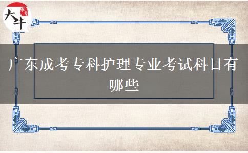 廣東成考?？谱o(hù)理專業(yè)考試科目有哪些