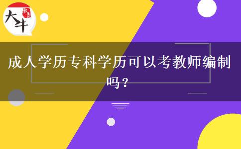 成人學(xué)歷?？茖W(xué)歷可以考教師編制嗎？