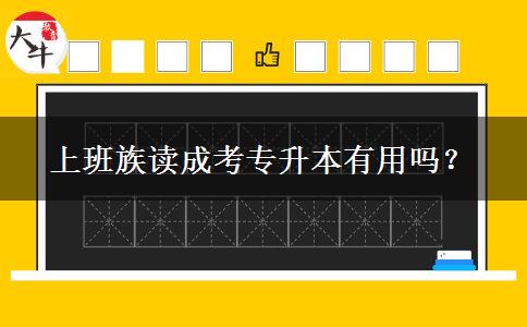 上班族讀成考專升本有用嗎？