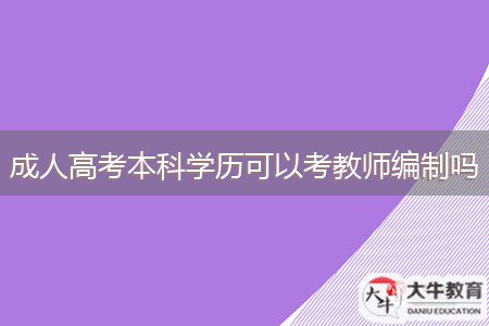 成人高考本科學(xué)歷可以考教師編制嗎