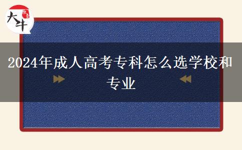 2024年成人高考?？圃趺催x學(xué)校和專業(yè)