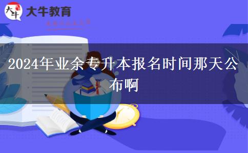 2024年業(yè)余專升本報(bào)名時(shí)間那天公布啊