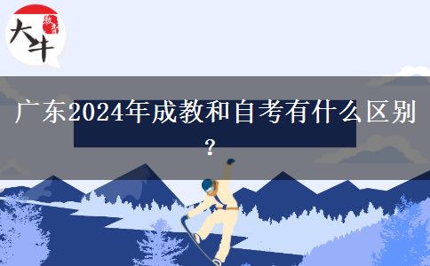 廣東2024年成教和自考有什么區(qū)別？