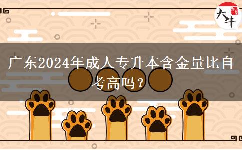 廣東2024年成人專升本含金量比自考高嗎？