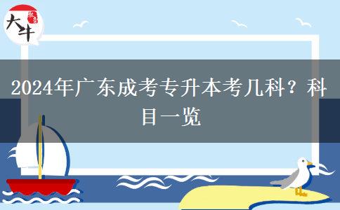 2024年廣東成考專升本考幾科？科目一覽