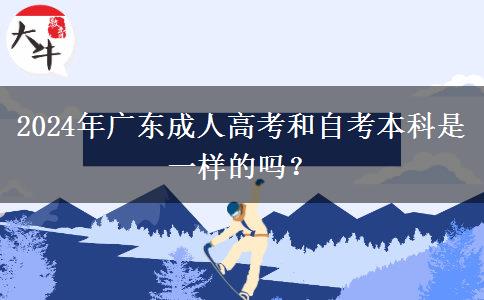 2024年廣東成人高考和自考本科是一樣的嗎？