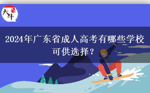 2024年廣東省成人高考有哪些學(xué)?？晒┻x擇？