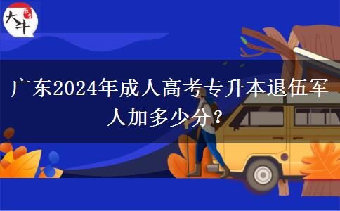 廣東2024年成人高考專升本退伍軍人加多少分？