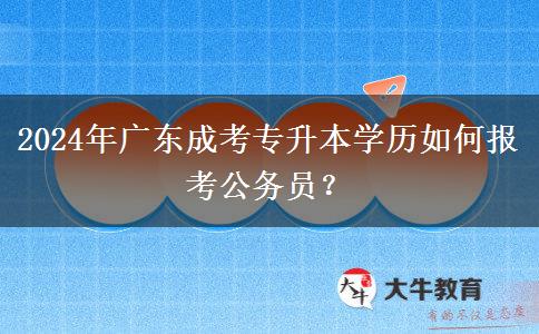 2024年廣東成考專升本學(xué)歷如何報(bào)考公務(wù)員？