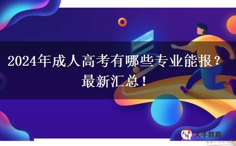 2024年成人高考有哪些專業(yè)能報(bào)？最新匯總！