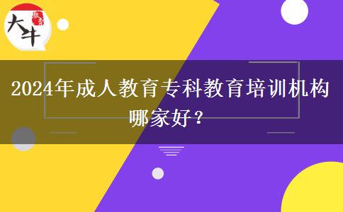 2024年成人教育專科教育培訓(xùn)機(jī)構(gòu)哪家好？