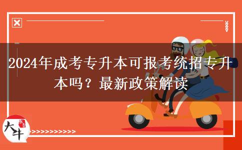 2024年成考專升本可報考統(tǒng)招專升本嗎？最新政策解讀