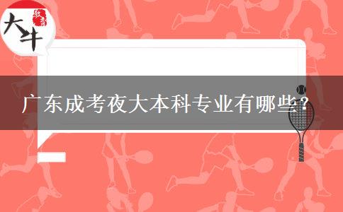 廣東成考夜大本科專業(yè)有哪些？