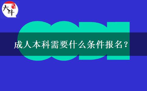 成人本科需要什么條件報(bào)名？