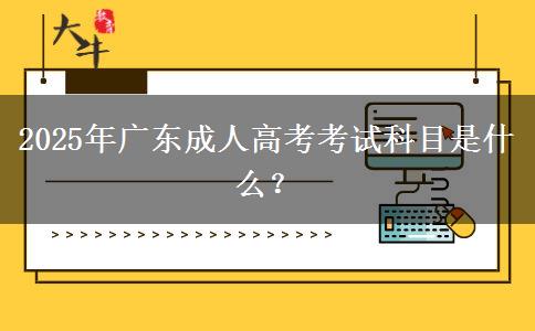 2025年廣東成人高考考試科目是什么？