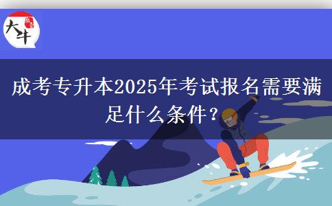 成考專升本2025年考試報(bào)名需要滿足什么條件？