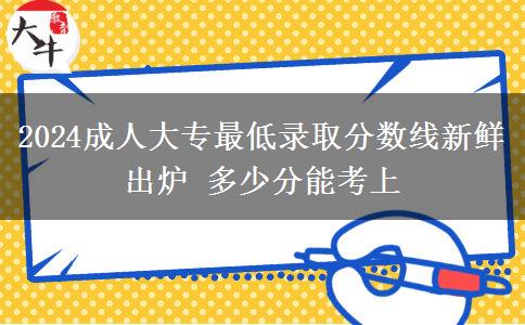 2024成人大專最低錄取分?jǐn)?shù)線新鮮出爐 多少分能考上